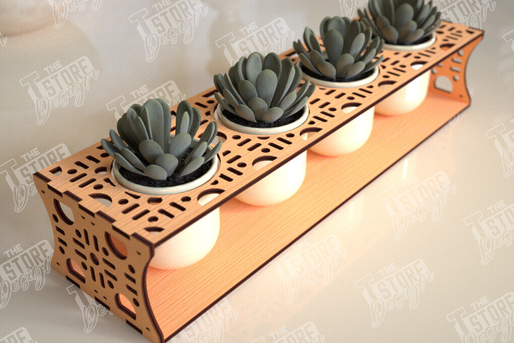 Intra απο ξύλο plywood 3mm-4mm πάχος – Στάση φυτευτών παχύφυτων | Κάτοχος λουλουδιών Δίασταση  20x20 cm INTRAFABR-101713420