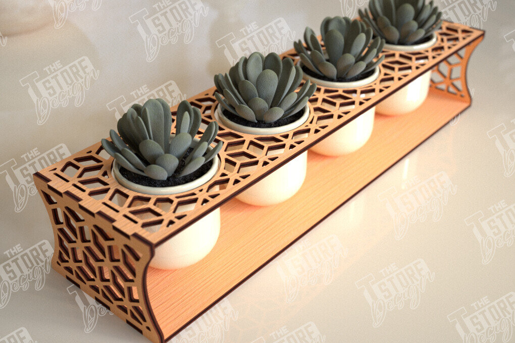 Intra απο ξύλο plywood 3mm-4mm πάχος – Στάση φυτευτών παχύφυτων | Κάτοχος λουλουδιών Δίασταση  20x20 cm INTRAFABR-101713478