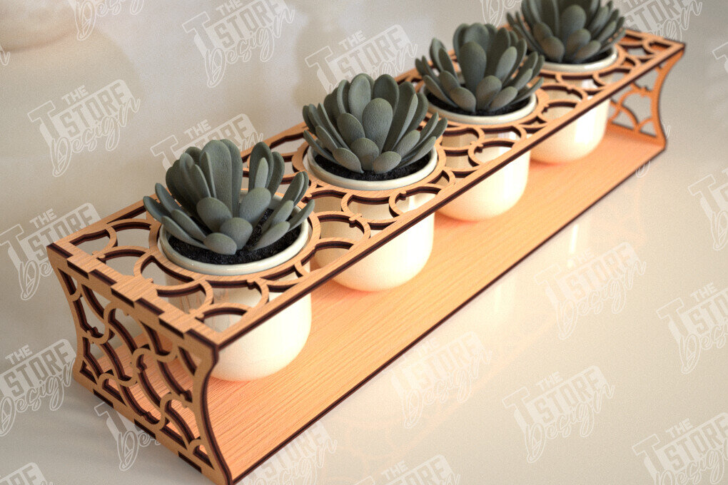 Intra απο ξύλο plywood 3mm-4mm πάχος – Στάση φυτευτών παχύφυτων | Κάτοχος λουλουδιών Δίασταση  20x20 cm INTRAFABR-101713487