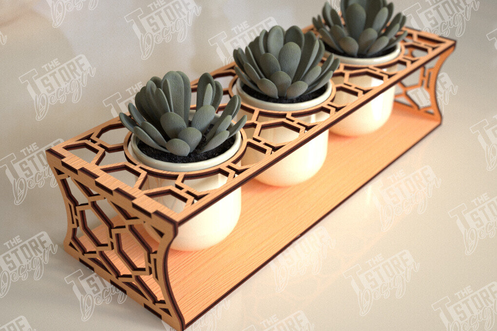 Intra απο ξύλο plywood 3mm-4mm πάχος – Στάση φυτευτών παχύφυτων | Κάτοχος λουλουδιών Δίασταση  20x20 cm INTRAFABR-101713496