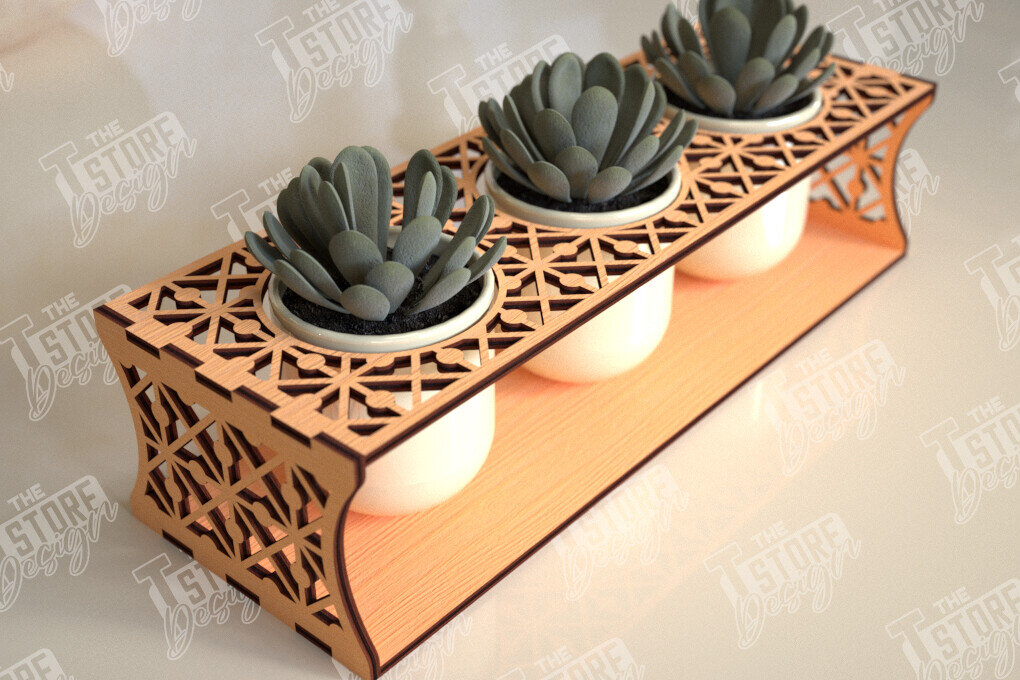 Intra απο ξύλο plywood 3mm-4mm πάχος – Στάση φυτευτών παχύφυτων | Κάτοχος λουλουδιών Δίασταση  20x20 cm INTRAFABR-101713502