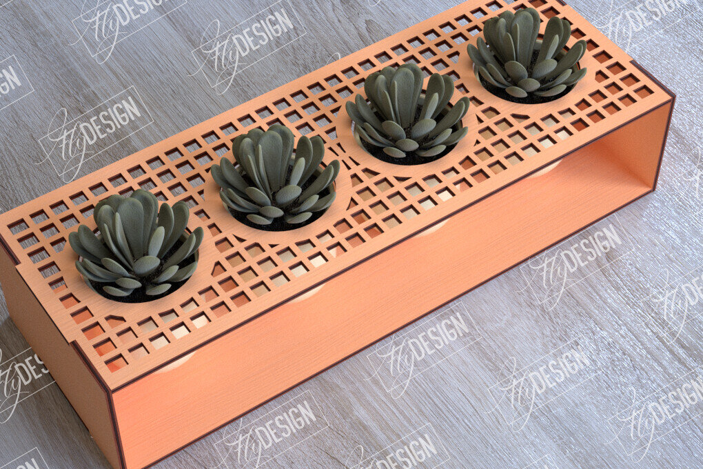 Intra απο ξύλο plywood 3mm-4mm πάχος – Στάση φυτευτών παχύφυτων | Κάτοχος λουλουδιών Δίασταση  20x20 cm INTRAFABR-101712737