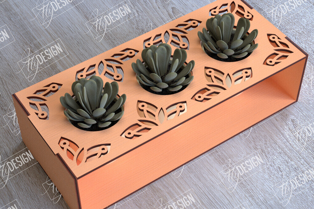 Intra απο ξύλο plywood 3mm-4mm πάχος – Στάση φυτευτών παχύφυτων | Κάτοχος λουλουδιών Δίασταση  20x20 cm INTRAFABR-101712745