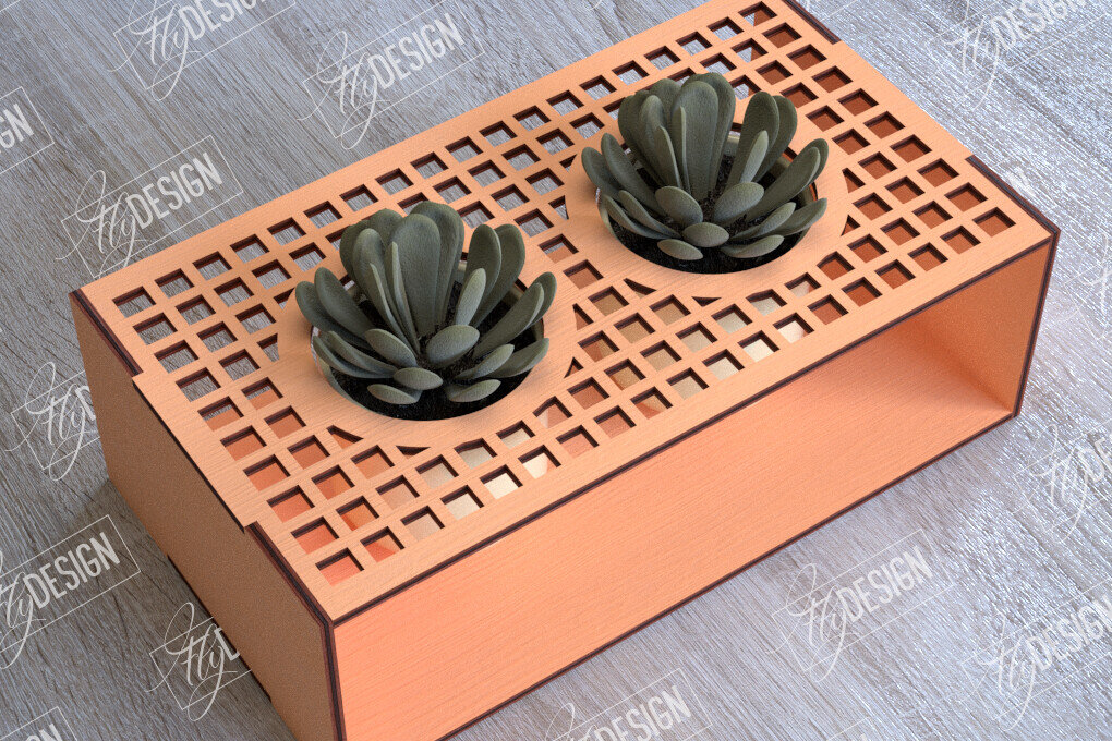 Intra απο ξύλο plywood 3mm-4mm πάχος – Στάση φυτευτών παχύφυτων | Κάτοχος λουλουδιών Δίασταση  20x20 cm INTRAFABR-101712778