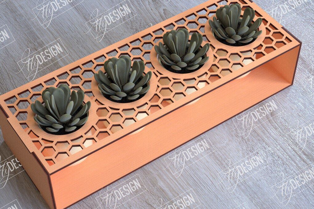 Intra απο ξύλο plywood 3mm-4mm πάχος – Στάση φυτευτών παχύφυτων | Κάτοχος λουλουδιών Δίασταση  20x20 cm INTRAFABR-101712723