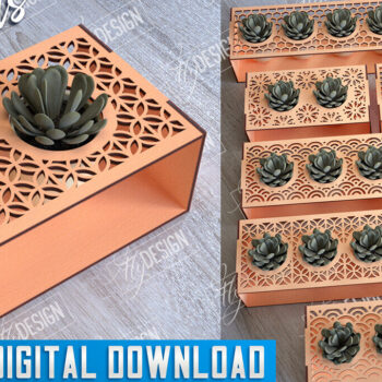 Intra απο ξύλο plywood 3mm-4mm πάχος – Πακέτο κοπής με λέιζερ βάσης χυμώδους φυτευτή Δίασταση  20x20 cm INTRAFABR-101712968 - Image 1