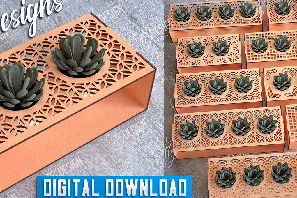 Intra απο ξύλο plywood 3mm-4mm πάχος – Πακέτο κοπής με λέιζερ βάσης χυμώδους φυτευτή Δίασταση  20x20 cm INTRAFABR-101712968