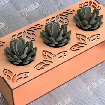 Intra απο ξύλο plywood 3mm-4mm πάχος – Πακέτο κοπής με λέιζερ βάσης χυμώδους φυτευτή Δίασταση  20x20 cm INTRAFABR-101712968 - Image 8