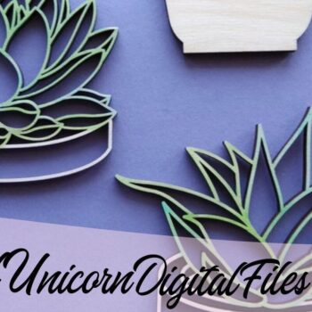 Intra απο ξύλο plywood 3mm-4mm πάχος – Αρχείο κοπής με λέιζερ Succulents Δίασταση  20x20 cm INTRAFABR-33472571 - Image 2