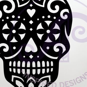 Intra απο ξύλο plywood 3mm-4mm πάχος – Επιτοίχια επιγραφή Sugar Skull Λεπτομερής αποκοπή 2 Δίασταση  20x20 cm INTRAFABR-123701102 - Image 2