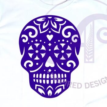Intra απο ξύλο plywood 3mm-4mm πάχος – Επιτοίχια επιγραφή Sugar Skull Λεπτομερής αποκοπή 2 Δίασταση  20x20 cm INTRAFABR-123701102 - Image 3