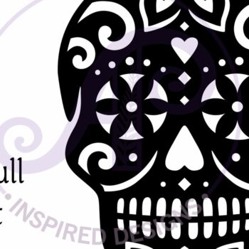 Intra απο ξύλο plywood 3mm-4mm πάχος – Επιτοίχια επιγραφή Sugar Skull Λεπτομερής αποκοπή 2 Δίασταση  20x20 cm INTRAFABR-123701102 - Image 4