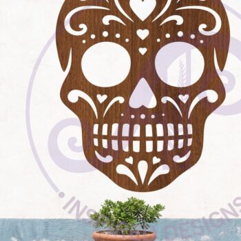 Intra απο ξύλο plywood 3mm-4mm πάχος – Επιτοίχια επιγραφή Sugar Skull Λεπτομερής αποκοπή 3 Δίασταση  20x20 cm INTRAFABR-123701152 - Image 1