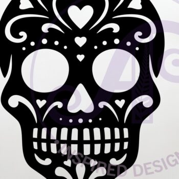 Intra απο ξύλο plywood 3mm-4mm πάχος – Επιτοίχια επιγραφή Sugar Skull Λεπτομερής αποκοπή 3 Δίασταση  20x20 cm INTRAFABR-123701152 - Image 2