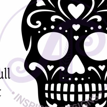 Intra απο ξύλο plywood 3mm-4mm πάχος – Επιτοίχια επιγραφή Sugar Skull Λεπτομερής αποκοπή 3 Δίασταση  20x20 cm INTRAFABR-123701152 - Image 4
