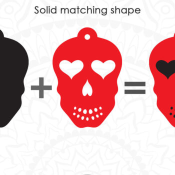 Intra απο ξύλο plywood 3mm-4mm πάχος – Σκουλαρίκια Sugar Skull, Heart Jewelry Δίασταση  5x5 cm INTRAFABR-7831031 - Image 2