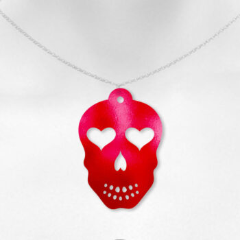 Intra απο ξύλο plywood 3mm-4mm πάχος – Σκουλαρίκια Sugar Skull, Heart Jewelry Δίασταση  5x5 cm INTRAFABR-7831031 - Image 5