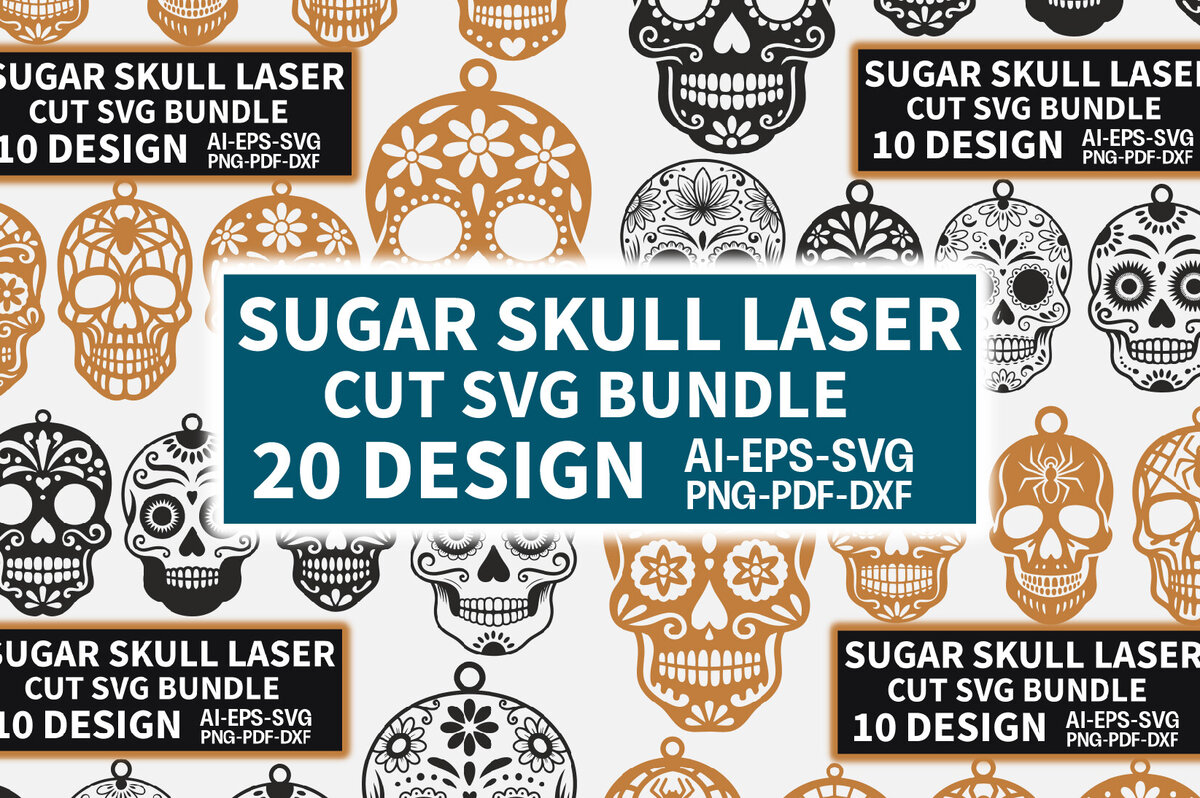 Intra απο ξύλο plywood 3mm-4mm πάχος – Σκουλαρίκια Sugar Skull Δέσμη κοπής με λέιζερ Δίασταση  5x5 cm INTRAFABR-122602973