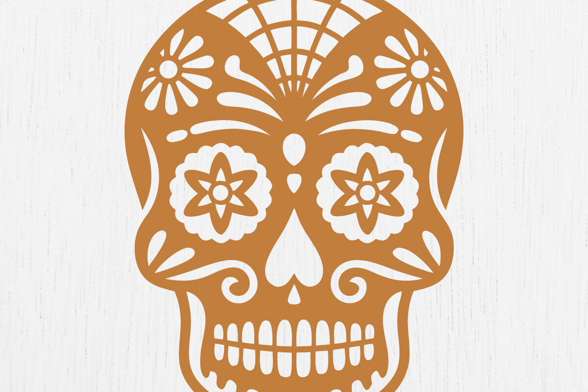 Intra απο ξύλο plywood 3mm-4mm πάχος – Σκουλαρίκια Sugar Skull Design1 Δίασταση  5x5 cm INTRAFABR-123027908