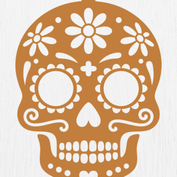 Intra απο ξύλο plywood 3mm-4mm πάχος – Σκουλαρίκια Sugar Skull Design10 Δίασταση  5x5 cm INTRAFABR-123092380 - Image 1