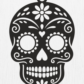 Intra απο ξύλο plywood 3mm-4mm πάχος – Σκουλαρίκια Sugar Skull Design11 Δίασταση  5x5 cm INTRAFABR-123161544 - Image 1