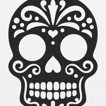 Intra απο ξύλο plywood 3mm-4mm πάχος – Σκουλαρίκια Sugar Skull Design13 Δίασταση  5x5 cm INTRAFABR-123161661 - Image 1