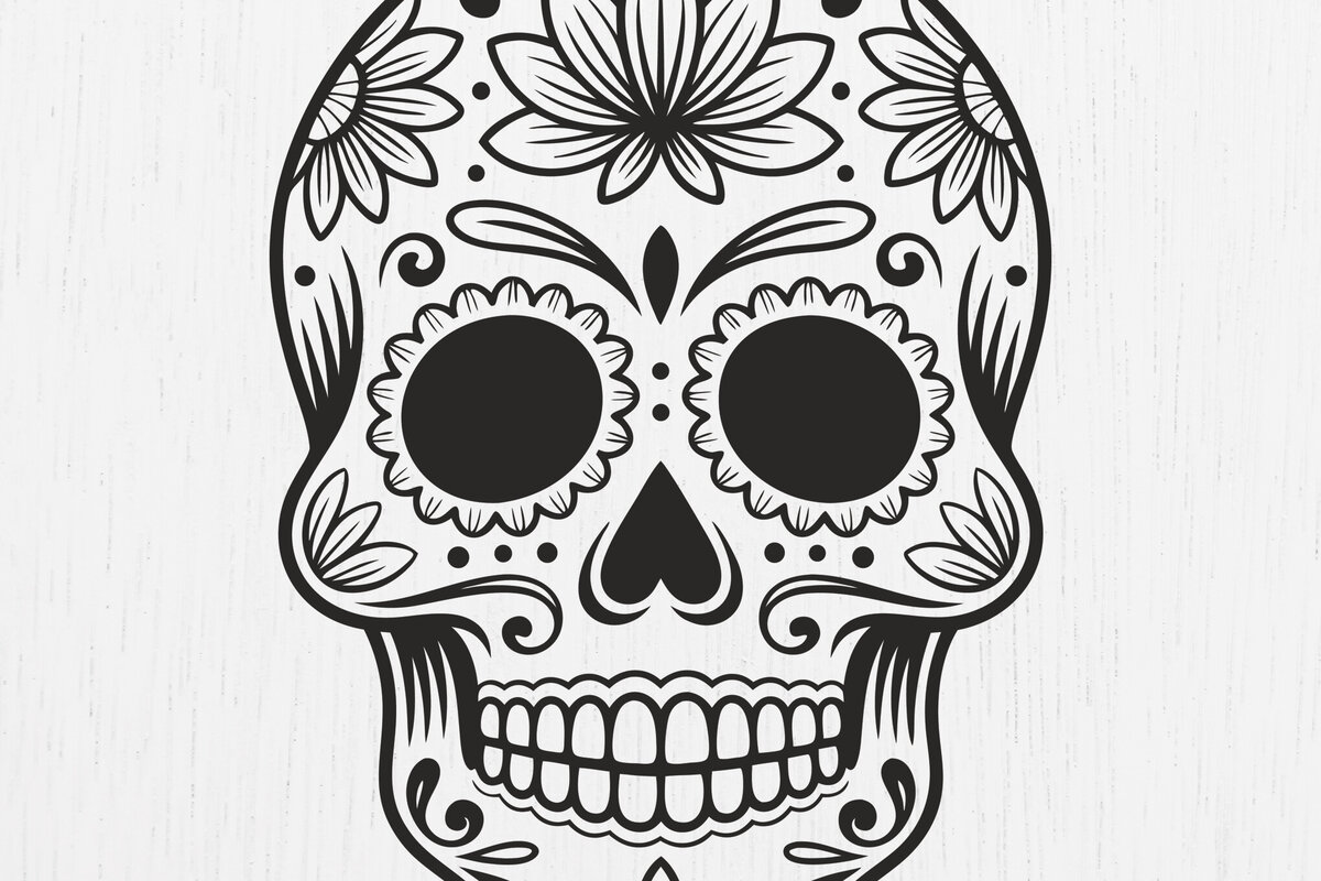 Intra απο ξύλο plywood 3mm-4mm πάχος – Σκουλαρίκια Sugar Skull Design14 Δίασταση  5x5 cm INTRAFABR-123161694