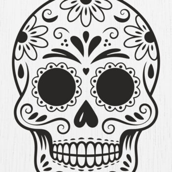 Intra απο ξύλο plywood 3mm-4mm πάχος – Σκουλαρίκια Sugar Skull Design17 Δίασταση  5x5 cm INTRAFABR-123219355 - Image 1