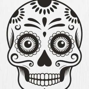 Intra απο ξύλο plywood 3mm-4mm πάχος – Σκουλαρίκια Sugar Skull Design18 Δίασταση  5x5 cm INTRAFABR-123219390