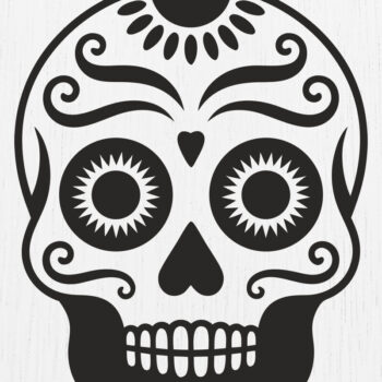 Intra απο ξύλο plywood 3mm-4mm πάχος – Σκουλαρίκια Sugar Skull Design19 Δίασταση  5x5 cm INTRAFABR-123219421 - Image 1