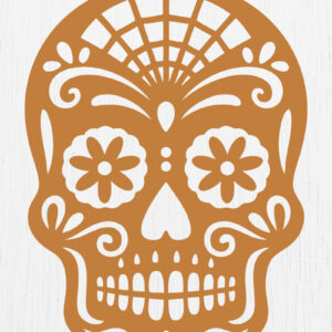 Intra απο ξύλο plywood 3mm-4mm πάχος – Σκουλαρίκια Sugar Skull Design2 Δίασταση  5x5 cm INTRAFABR-123027949