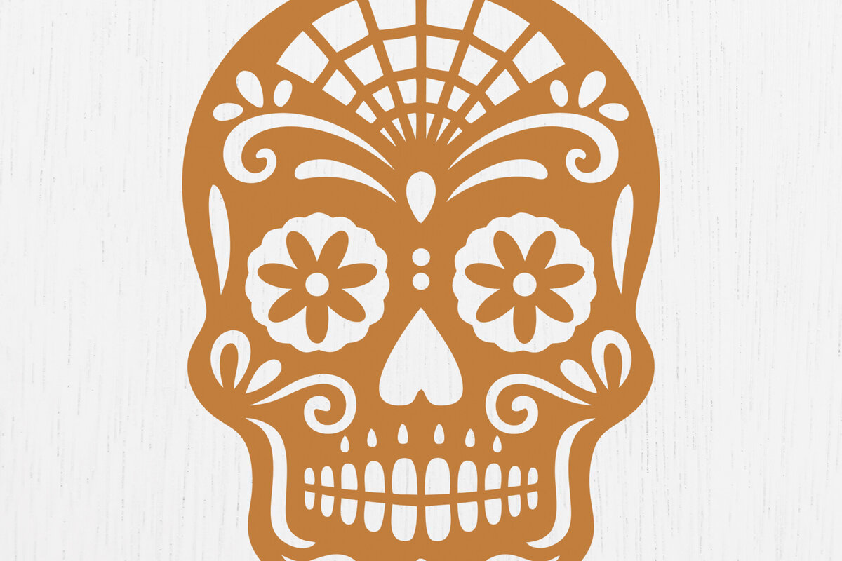 Intra απο ξύλο plywood 3mm-4mm πάχος – Σκουλαρίκια Sugar Skull Design2 Δίασταση  5x5 cm INTRAFABR-123027949