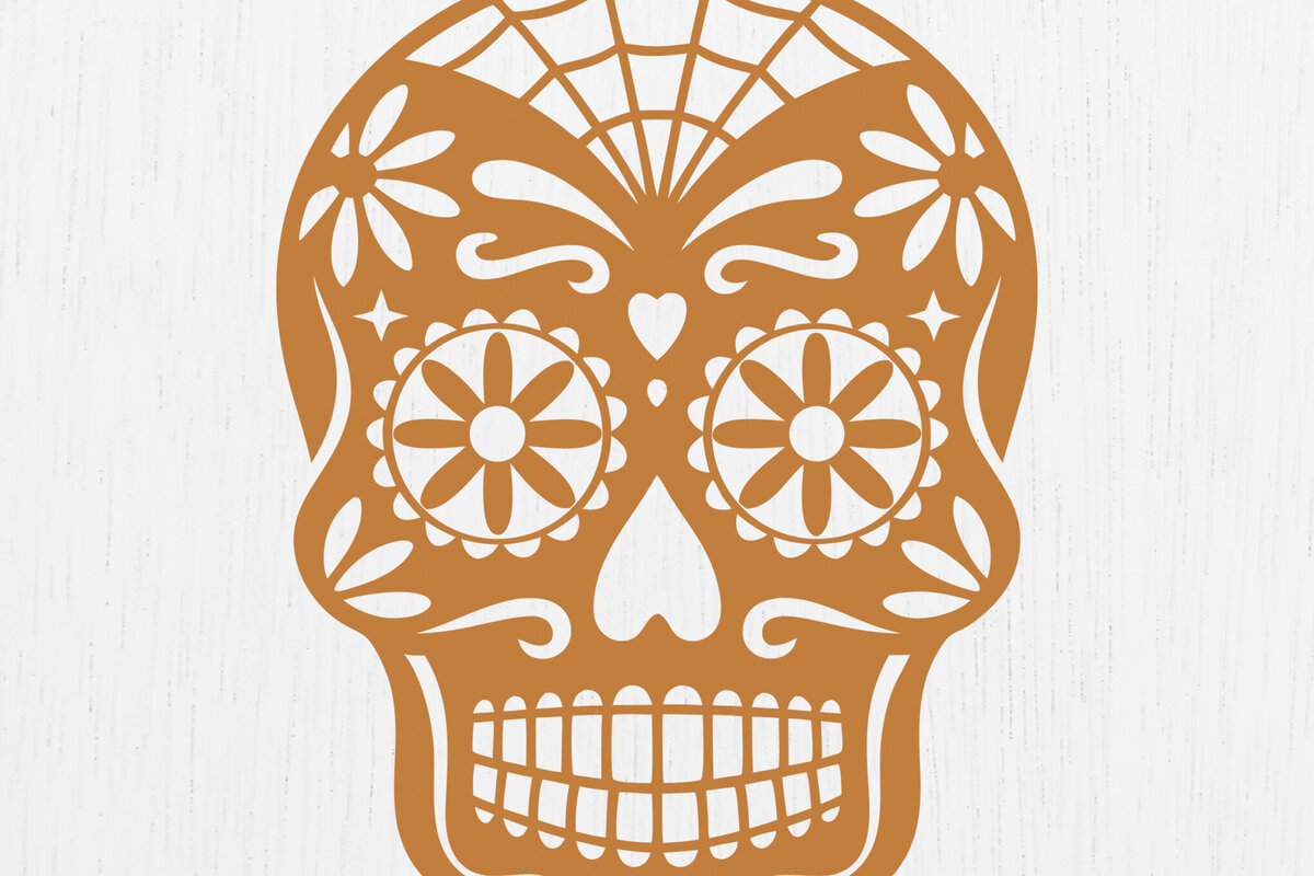 Intra απο ξύλο plywood 3mm-4mm πάχος – Σκουλαρίκια Sugar Skull Design3 Δίασταση  5x5 cm INTRAFABR-123027998