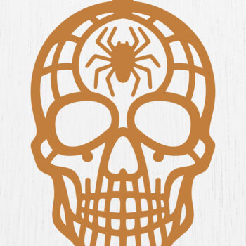 Intra απο ξύλο plywood 3mm-4mm πάχος – Σκουλαρίκια Sugar Skull Design4 Δίασταση  5x5 cm INTRAFABR-123028020 - Image 1