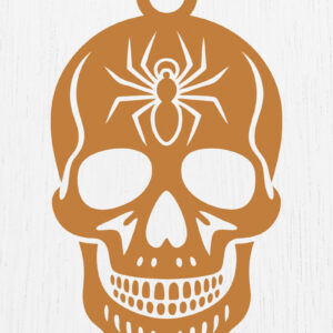 Intra απο ξύλο plywood 3mm-4mm πάχος – Σκουλαρίκια Sugar Skull Design5 Δίασταση  5x5 cm INTRAFABR-123028095