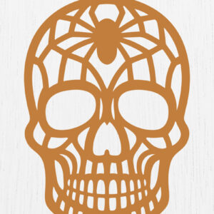 Intra απο ξύλο plywood 3mm-4mm πάχος – Σκουλαρίκια Sugar Skull Design7 Δίασταση  5x5 cm INTRAFABR-123092303