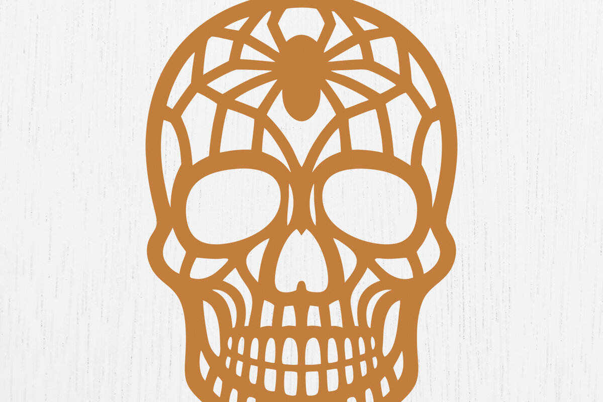 Intra απο ξύλο plywood 3mm-4mm πάχος – Σκουλαρίκια Sugar Skull Design7 Δίασταση  5x5 cm INTRAFABR-123092303
