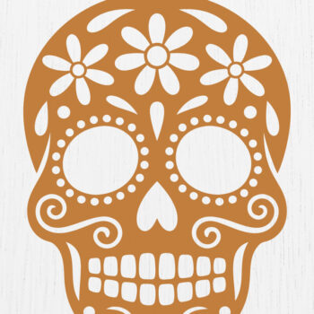 Intra απο ξύλο plywood 3mm-4mm πάχος – Σκουλαρίκια Sugar Skull Design8 Δίασταση  5x5 cm INTRAFABR-123092313 - Image 1