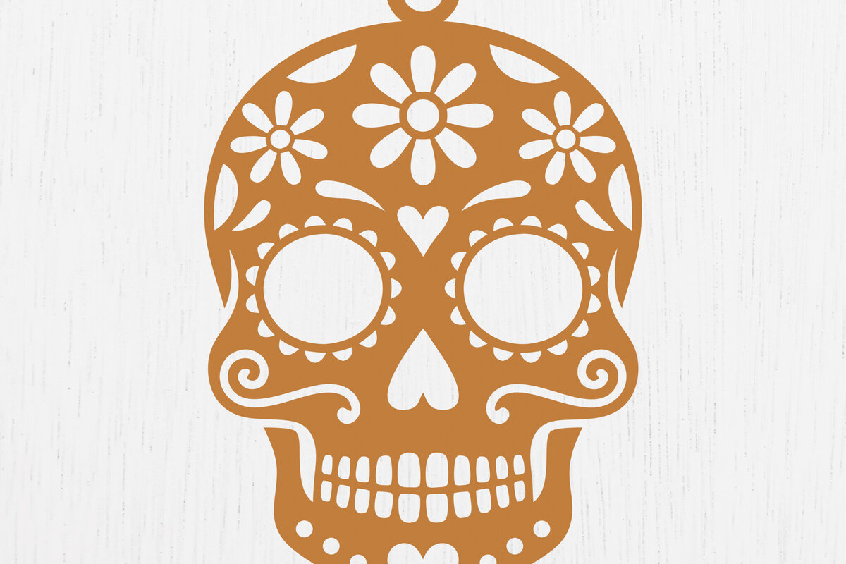 Intra απο ξύλο plywood 3mm-4mm πάχος – Σκουλαρίκια Sugar Skull Design9 Δίασταση  5x5 cm INTRAFABR-123092327