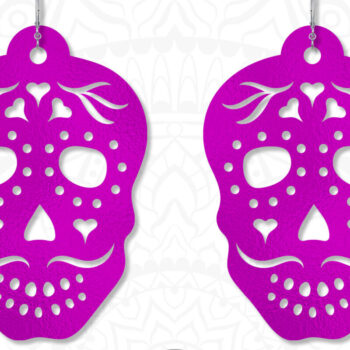 Intra απο ξύλο plywood 3mm-4mm πάχος – Σκουλαρίκια Sugar Skull, Αρχεία κοπής με λέιζερ Δίασταση  5x5 cm INTRAFABR-8162107 - Image 1