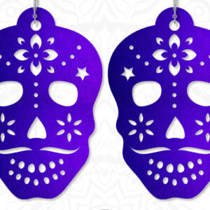 Intra απο ξύλο plywood 3mm-4mm πάχος – Σκουλαρίκια Sugar Skull, Κοσμήματα Δίασταση  5x5 cm INTRAFABR-7830195