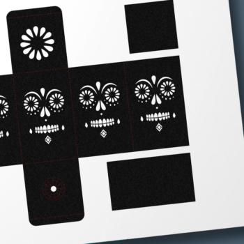 Intra απο ξύλο plywood 3mm-4mm πάχος – Sugar Skull Face 2 Tea Light Lantern Δίασταση  20x20 cm INTRAFABR-107900005 - Image 2