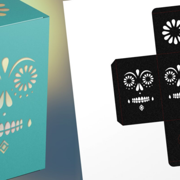 Intra απο ξύλο plywood 3mm-4mm πάχος – Sugar Skull Face 2 Tea Light Lantern Δίασταση  20x20 cm INTRAFABR-107900005 - Image 3