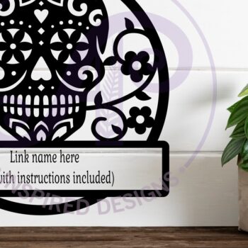 Intra απο ξύλο plywood 3mm-4mm πάχος – Ζάχαρο κρανίο όνομα τοίχου τέχνης σημάδι Δίασταση  40x30 cm INTRAFABR-123652967 - Image 3