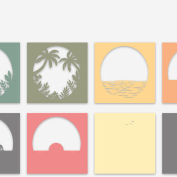 Intra απο ξύλο plywood 3mm-4mm πάχος – Summer Beach 3D Shadow Box Δίασταση  20x20 cm INTRAFABR-96435147 - Image 4