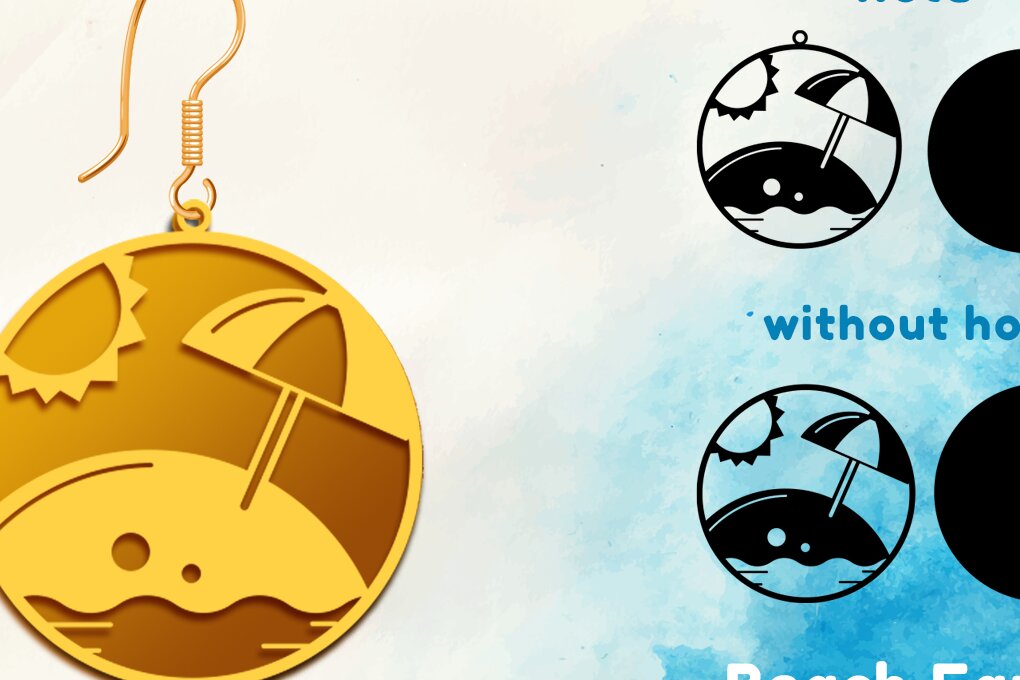 Intra απο ξύλο plywood 3mm-4mm πάχος – Καλοκαιρινό σκουλαρίκι παραλίας Δίασταση  5x5 cm INTRAFABR-62457390