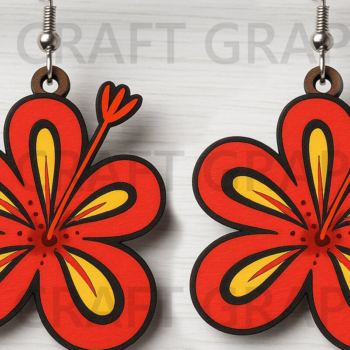 Intra απο ξύλο plywood 3mm-4mm πάχος – Πακέτο με καλοκαιρινά σκουλαρίκια παραλίας Δίασταση  5x5 cm INTRAFABR-123010153 - Image 3