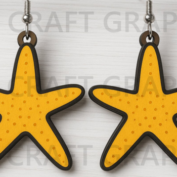 Intra απο ξύλο plywood 3mm-4mm πάχος – Πακέτο με καλοκαιρινά σκουλαρίκια παραλίας Δίασταση  5x5 cm INTRAFABR-123010153 - Image 4