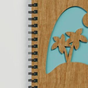 Intra απο ξύλο plywood 3mm-4mm πάχος – Λέιζερ κάλυμμα σημειωματάριου Summer Beach Island Δίασταση  20x20 cm INTRAFABR-96492305