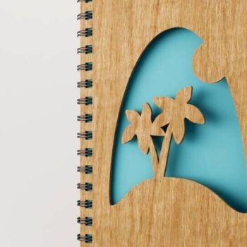 Intra απο ξύλο plywood 3mm-4mm πάχος – Λέιζερ κάλυμμα σημειωματάριου Summer Beach Island Δίασταση  20x20 cm INTRAFABR-96492305 - Image 3